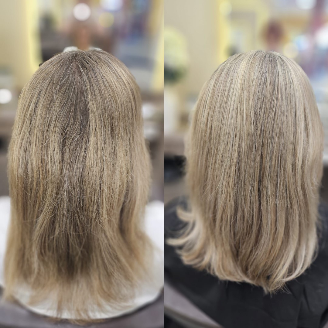 Vorher-Nachher Ergebnis aus dem Salon Friseurcafe