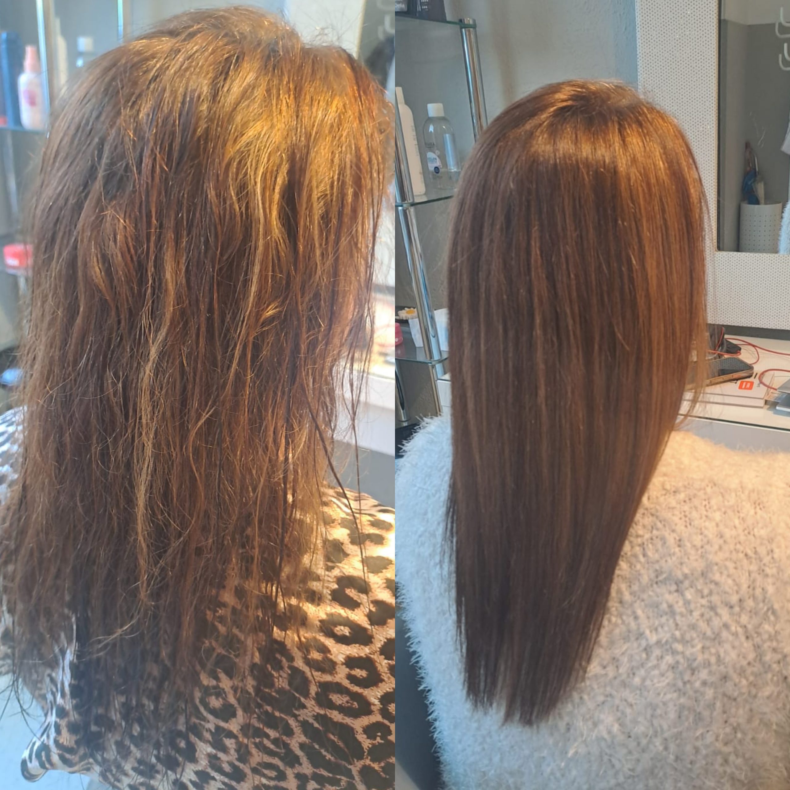 Vorher-Nachher Ergebnis aus dem Salon WONDERFUL HAIR BY ANGELIQUE