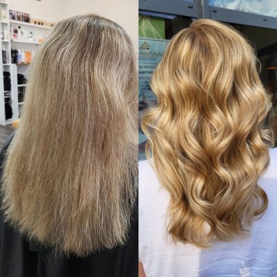 Vorher-Nachher Ergebnis aus dem Salon Antje Hardes, Haartissimo