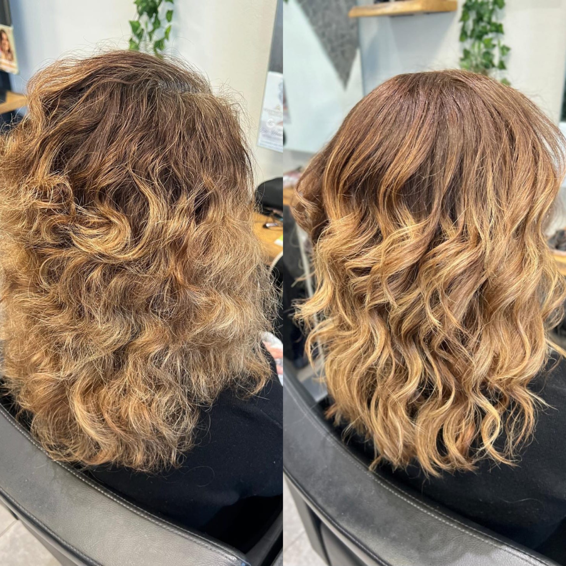 Vorher-Nachher Ergebnis aus dem Salon Hairstyle by Jenny